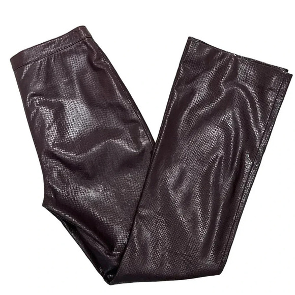 Alberta Ferretti Flared straight leg Leather Pants High waisted Retro Vintage 8 - Picture 1 of 8